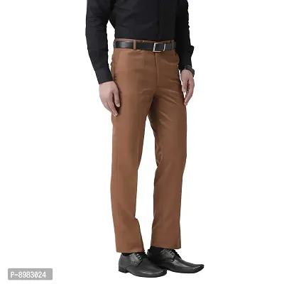 hangup Mens Casual Regular fit Trouser for Men, Color Brown, Size 30 (BrownTrouser)-thumb3