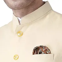 hangup Men's Blended Bandhgala Festive Nehru Jacket/Waistcoat and Size Options (Up to2XL)-thumb4