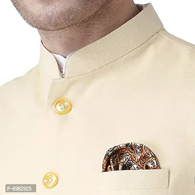hangup Men's Blended Bandhgala Festive Nehru Jacket/Waistcoat and Size Options (Up to2XL)-thumb5