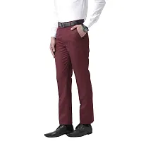 hangup Mens Casual Regular fit Trouser for Men, Color Black, Size 30 (BlackTrouserF)-thumb1