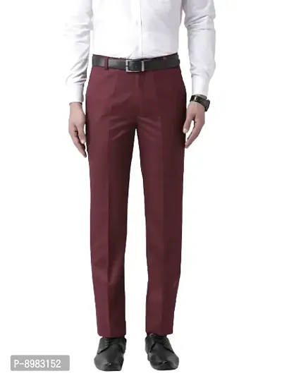 hangup Mens Casual Regular fit Trouser for Men, Color Black, Size 30 (BlackTrouserF)-thumb0