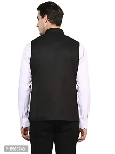 Priambh BlackBasket_46P Men's Hangup Nehru Jacket (Size 46)-thumb5