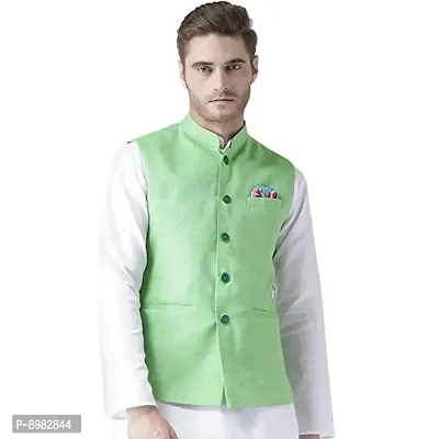 hangup Men's Blended Bandhgala Festive Nehru Jacket/Waistcoat and Size Options (Up to2XL)