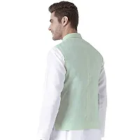 hangup Men's Blended Bandhgala Festive Nehru Jacket/Waistcoat and Size Options (Up to2XL)-thumb2