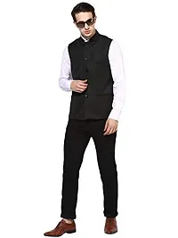 Priambh BlackBasket_46P Men's Hangup Nehru Jacket (Size 46)-thumb3