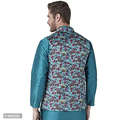 hangup Men's Synthetic Nehru Jacket Waist Coat-thumb5