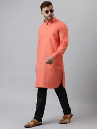 Hangup Men Casualwear Solid Cherry Pathani Kurta with Salwar Set-thumb1