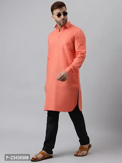 Hangup Men Casualwear Solid Cherry Pathani Kurta with Salwar Set-thumb2
