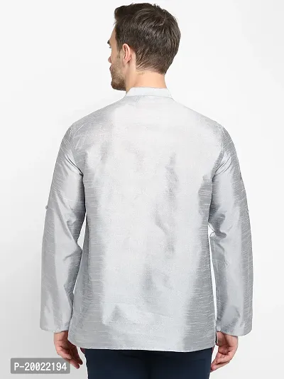 Reliable Grey Silk Kurtas For Men-thumb4