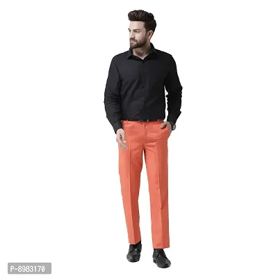 hangup Mens Casual Regular fit Trouser for Men, Color Black, Size 30 (BlackTrouserF)-thumb5