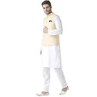hangup Men's Blended Bandhgala Festive Nehru Jacket/Waistcoat and Size Options (Up to2XL)-thumb3