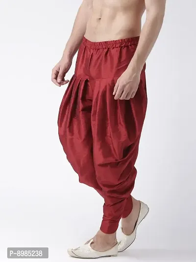 Hangup dupion Dhoti For Men Color Mahroon, Free Size (MahroonHarem)-thumb2