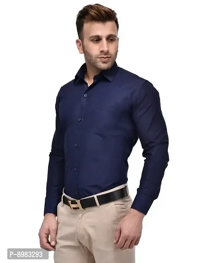 hangup Mens Plain Shirt Size 38 (lm_Amazon_Formal_Shirt_Navy_38)-thumb3