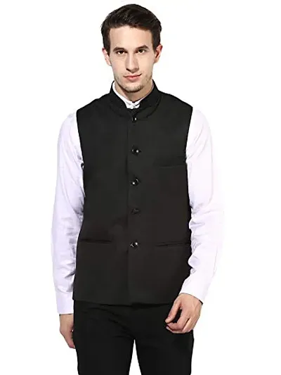 Priambh BlackBasket_46P Men's Hangup Nehru Jacket (Size 46)