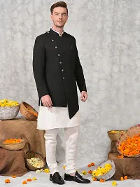 Stylish Fancy Polyester Blend Kurta And Bottom Sets For Men-thumb3