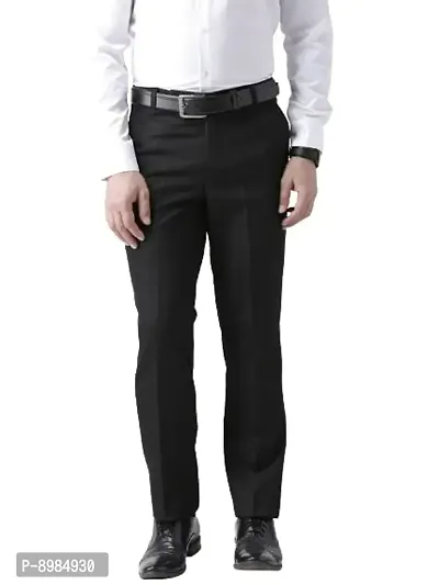 hangup Mens Casual Regular fit Trouser for Men, Color Black, Size 30 (BlackTrouserF) (48)