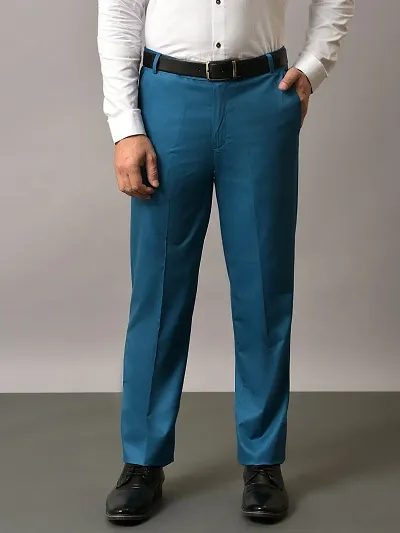 Trending Polyester Mid-Rise Formal Trousers for Men
