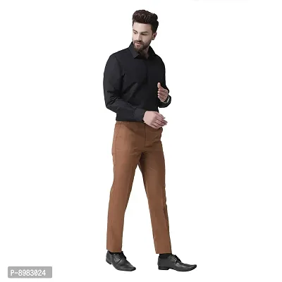hangup Mens Casual Regular fit Trouser for Men, Color Brown, Size 30 (BrownTrouser)-thumb5