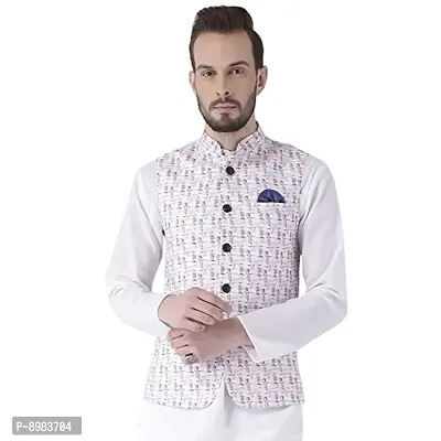 hangup mens Nehru Jacket size 40 (37A_Printed_Nehru1_40 S)-thumb0