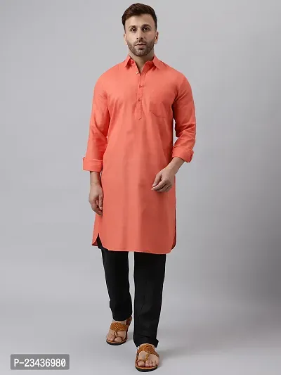 Hangup Men Casualwear Solid Cherry Pathani Kurta with Salwar Set-thumb0