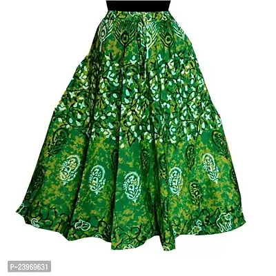 Stunning Green Cotton Skirts For Women-thumb0