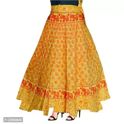 Stunning Yellow Cotton Skirts For Women-thumb0