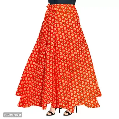 Stunning Orange Cotton Skirts For Women-thumb0