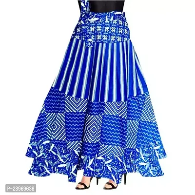 Stunning Blue Cotton Skirts For Women-thumb0