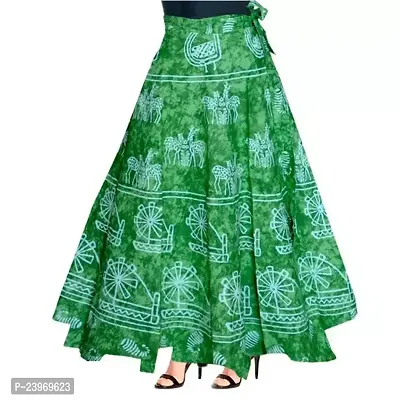 Stunning Green Cotton Skirts For Women-thumb0