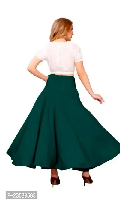 Elegant Knee Length Solid White Skirts And Top For Women-thumb2