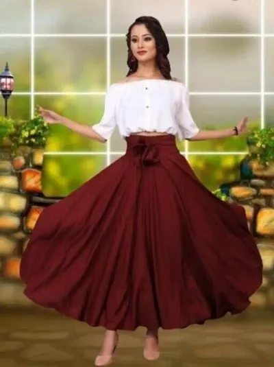 Women Fancy Flared Skirts And Tops Set
