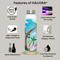 HAUORA? Stainless Steel Water Bottle,3D Embossed UV Printed,Matt Finish|Single Walled|Designer Theme|Suitable for Both Indoor  Outdoor, Leakproof-thumb3