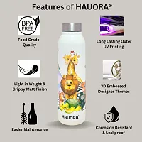 HAUORA? Stainless Steel Water Bottle,3D Embossed UV Printed,Matt Finish|Single Walled|Designer Theme|Suitable for Both Indoor  Outdoor, Leakproof-thumb3