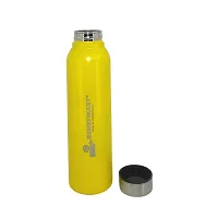 BENEFIKART? Stainless Steel Single Walled Water Bottle| Premium Food Grade Powder Coated Coloured Surface| Durable, Lightweight, Leakproof| Matt Finish, 950 ml Capacity (1 Litre / 950ml, Yellow, 1)-thumb4