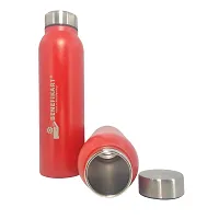 BENEFIKART? Stainless Steel Single Walled Water Bottle| Premium Food Grade Powder Coated Coloured Surface| Durable, Lightweight, Leakproof| Matt Finish, 950 ml Capacity (1 Litre / 950ml, Red, 1)-thumb1