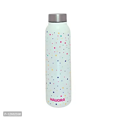 HAUORA? Stainless Steel Water Bottle,3D Embossed UV Printed,Matt Finish|Single Walled|Designer Theme|Suitable for Both Indoor  Outdoor, Leakproof