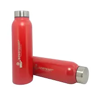 BENEFIKART? Stainless Steel Single Walled Water Bottle| Premium Food Grade Powder Coated Coloured Surface| Durable, Lightweight, Leakproof| Matt Finish, 950 ml Capacity (1 Litre / 950ml, Red, 1)-thumb4