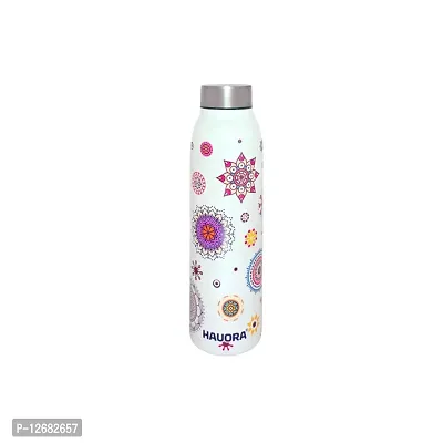 HAUORA? Stainless Steel Water Bottle,3D Embossed UV Printed,Matt Finish|Single Walled|Designer Theme|Suitable for Both Indoor & Outdoor, Leakproof-thumb0