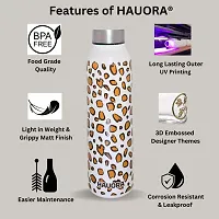 HAUORA? Stainless Steel Water Bottle,3D Embossed UV Printed,Matt Finish|Single Walled|Designer Theme|Suitable for Both Indoor  Outdoor, Leakproof-thumb3