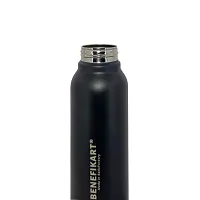 BENEFIKART? Stainless Steel Single Walled Water Bottle| Premium Food Grade Powder Coated Coloured Surface| Durable, Lightweight, Leakproof| Matt Finish, 950 ml Capacity (1 Litre / 950ml, Black, 1)-thumb4