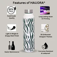 HAUORA? Stainless Steel Water Bottle,3D Embossed UV Printed,Matt Finish|Single Walled|Designer Theme|Suitable for Both Indoor  Outdoor, Leakproof-thumb2