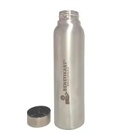 BENEFIKART? Stainless Steel Single Walled Water Bottle| Premium Food Grade Powder Coated Coloured Surface| Durable, Lightweight, Leakproof| Matt Finish, 950 ml Capacity (1 Litre / 950ml, Silver, 1)-thumb4