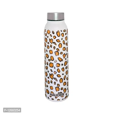 HAUORA? Stainless Steel Water Bottle,3D Embossed UV Printed,Matt Finish|Single Walled|Designer Theme|Suitable for Both Indoor  Outdoor, Leakproof