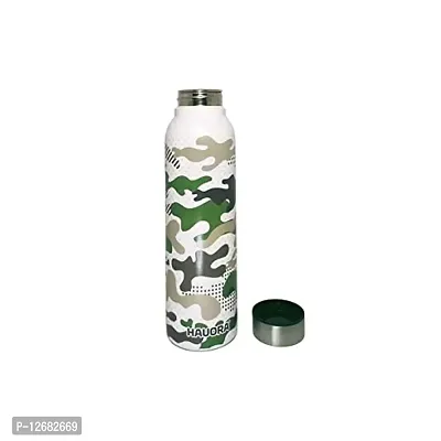 HAUORA? Stainless Steel Water Bottle,3D Embossed UV Printed,Matt Finish|Single Walled|Designer Theme|Suitable for Both Indoor & Outdoor, Leakproof-thumb2