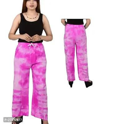 Stylish Pink Cotton Palazzo Pants For Women