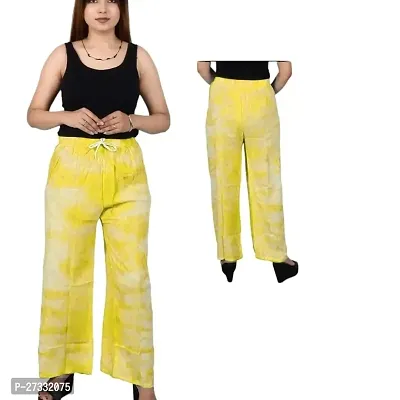 Stylish Yellow Cotton Palazzo Pants For Women