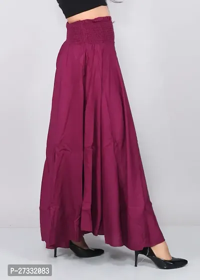 Stylish Maroon Silk Blend Palazzo Pants For Women