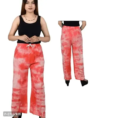 Stylish Red Cotton Palazzo Pants For Women-thumb0