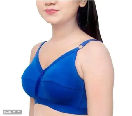 Stylish Blue Hosiery Solid Bras For Women