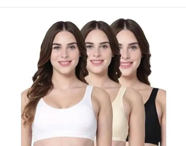 Stylish Solid Bras For Women Pack Of 3